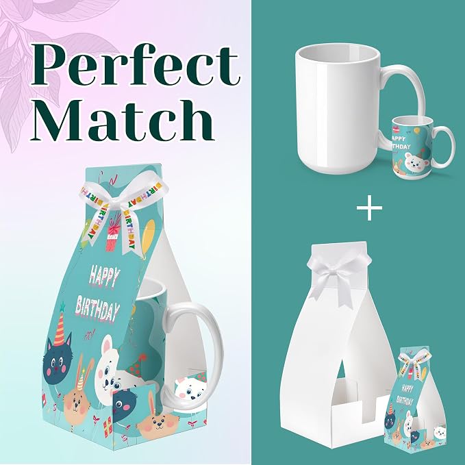 Joyclub 1 Set Sublimation Mugs Blank 15 oz Coffee Mugs Bulk White Ceramic Cups - Image 6