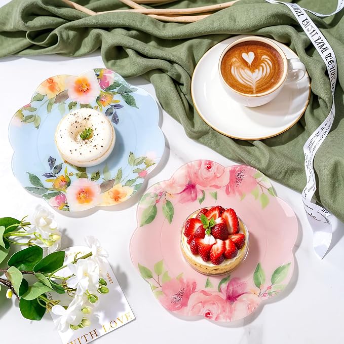 60Pcs Floral Plastic Plates - Image 5