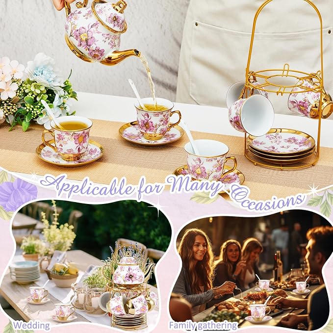 Zhehao 20 Pcs Porcelain Tea Set - Image 4