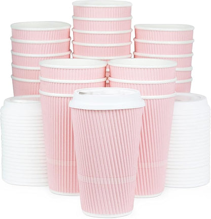Disposable Coffee Cups With Lids - 16 oz To Go Coffee Cup. Large Travel Cups - Image 6