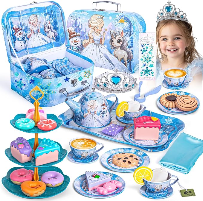 Hohosunlar Kids Tea Party Set for Little Girls Toddlers 3 4 5 6 7 8 | Princess by Hohosunlar