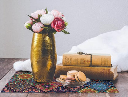 Boho Bohemian Placemats Set of 4, Line Table Mats | Vibrant Mosaic Print - Image 3