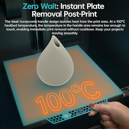 BIQU CryoGrip Pro Glacier Compatible with ELEGOO Centauri Carbon/Centauri Carbon 2 3D Printers 260x286.5mm CC/CC 2 Panda Build Plate Double Sided Upgrade Removable Surface Platform