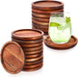 Gejoy 20 Pcs Wooden Coasters for Drinks 5 Inch Natural Stackable Acacia Wood by Gejoy