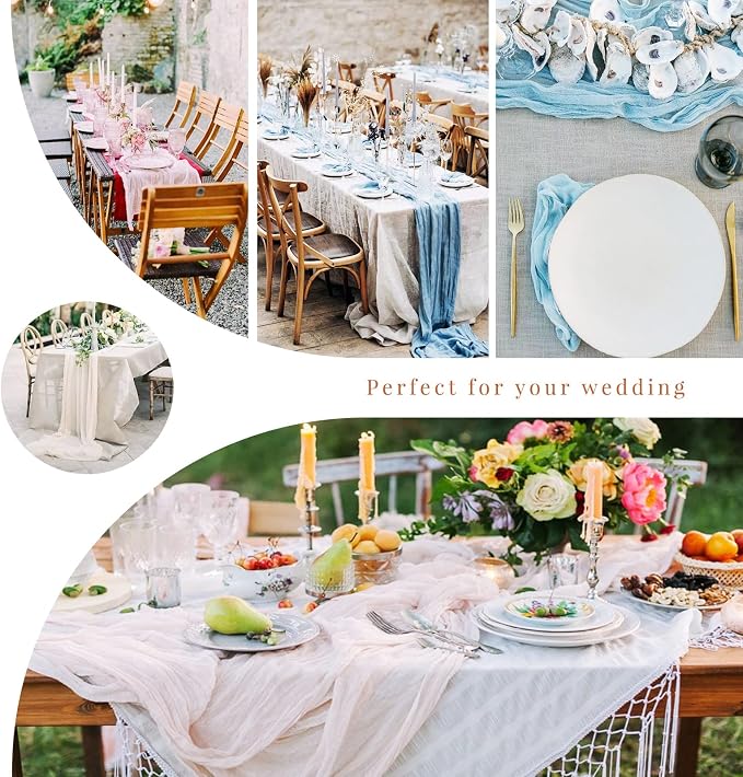 12 Pack Cheesecloth Table Runner 35 x 72 inch Long Boho Cheese Cloth Table - Image 7