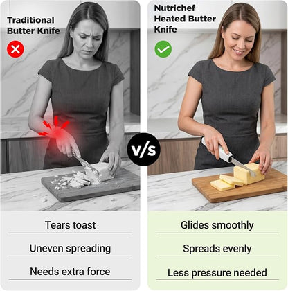 NutriChef Heated Butter Knife | Rechargeable Cordless Heating Butter Spreader - Image 8