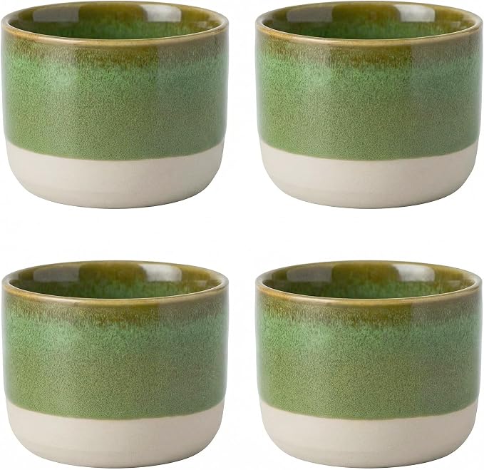 Ceramic Espresso Cups 3oz Small Modern Coffee Cup Thick Walled, Handleless by chooguang