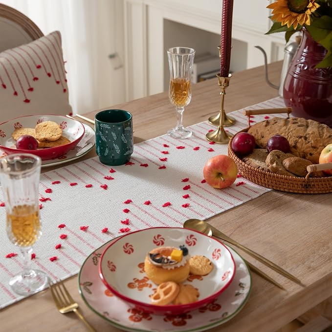 Christmas Table Runner 13 x 72 Inch Long Natural Cotton Woven Runner - Image 4