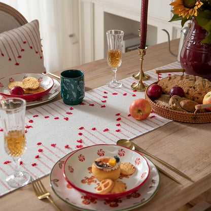 Christmas Table Runner 13 x 72 Inch Long Natural Cotton Woven Runner - Image 4