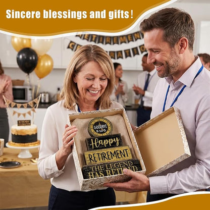 Moucuny 4 Pcs Retirement Party Decorations Happy Retirement Table Decor Black - Image 5