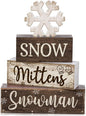 Moucuny 4 Pcs Winter Table Decorations Wooden Snowflake Decor Christmas Tiered by Moucuny