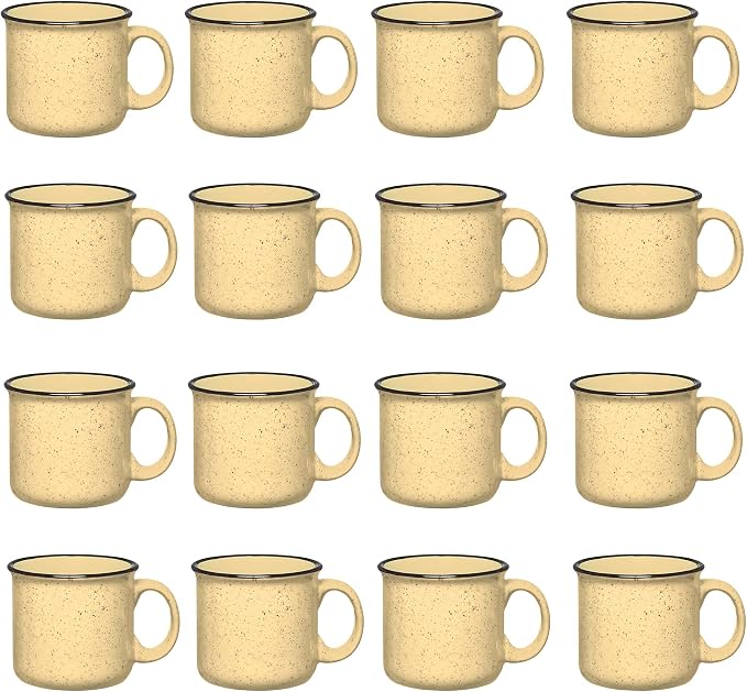 Set of 16 Ceramic Campfire Mugs – 15 Oz, Camping – Customizable by GiftsbyDesign