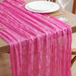 Asee'm Hot Pink Cheesecloth Table Runner Summer 10FT Fuchsia Gauze Sheer | Boho by Aseem