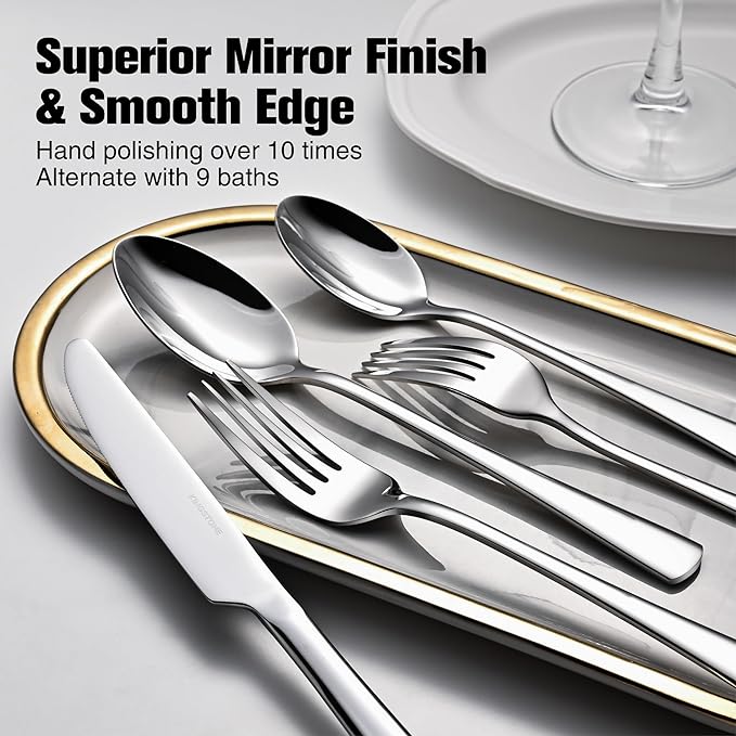 18/10 Flatware set for 6, 30 Piece Stainless Steel Silverware Cutlery Set | - Image 4