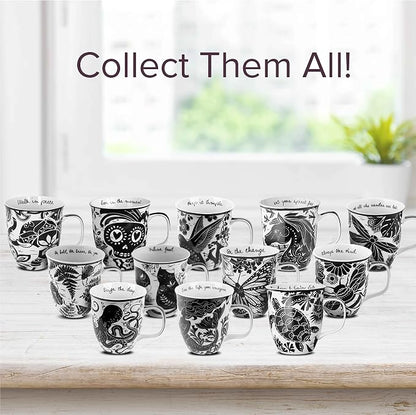 Karma Gifts 16 oz Black and White Boho Mug Sea Turtle - Image 7