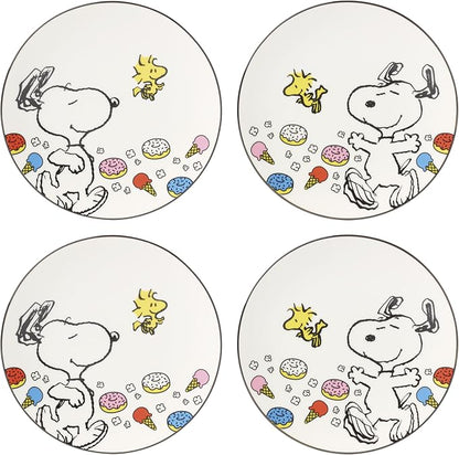 Lenox Chef Snoopy 4-Piece Accent Plates, Appetizer Plate Set by Lenox