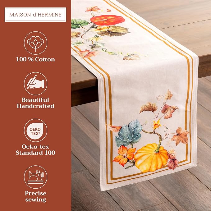 Maison d' Hermine Table Runner 100% Cotton 14.50" x 72" | Table Runners 72 - Image 2