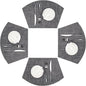 SHACOS Wedge Placemats Set of 4 Woven Vinyl Small Round Table Placemats Wipe Clean Round Table Mats Placement Mat Indoor Outdoor, Dark Gray