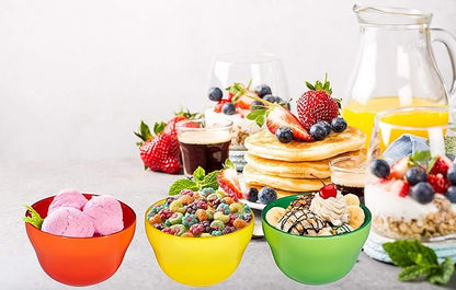Bruntmor 8 oz Porcelain Bowls Set of 6 - for Ice Cream, Dessert, Soup, Small Side Dishes, Salad, Cereal, Rice - Microwave, Dishwasher and Oven Safe - Gradient Colors