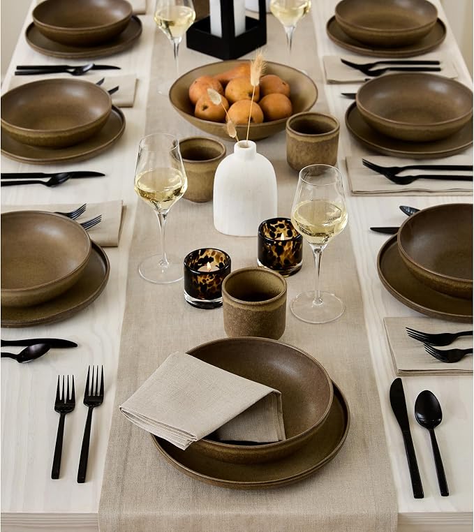 Solino Home 100% Pure Linen Table Runner Natural Long, Fete 14 x 120 in | Table - Image 3