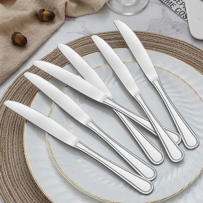 BEWOS 24-Piece Dinner Knives, 8.9-Inch Dinner Knife Set, Butter Knife, Food - Image 5