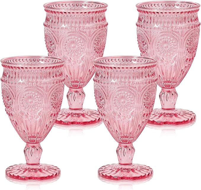 Darlion Goblets, Goblet Glasses, Vintage Wine Glasses 12oz | Food-Grade Glass by PurchaseNow