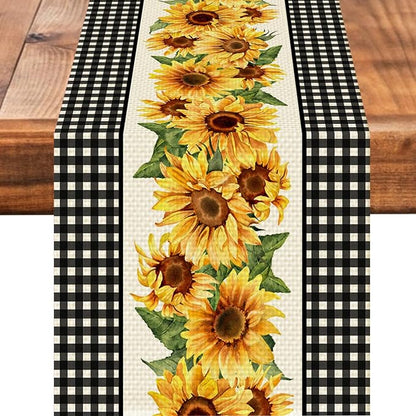 Sunflower Table Runner Kitchen Dining Linen Table Decoration by Worltoldb