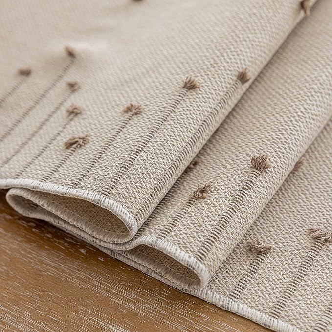 Joyfol Day Boho Cotton Table Runner 13 x 48 Inch, Farmhouse Burlap Stripe Table - Image 5