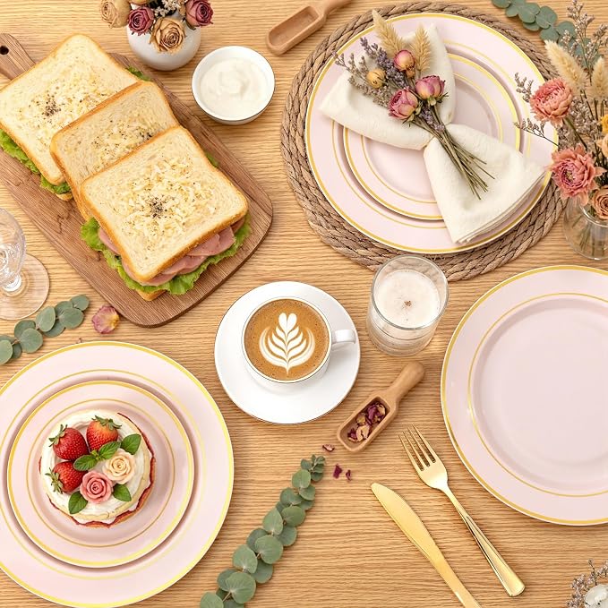 350PCS Pink Disposable Plates - Image 5