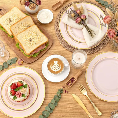 175PCS Pink plastic Plates - Image 5