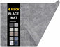 homing Faux Leather Heat Resistant Placemats 4 Packs, Waterproof Wipeable Dining PU Place Mats for Indoor & Outdoor, Easy to Clean, Smokey Grey