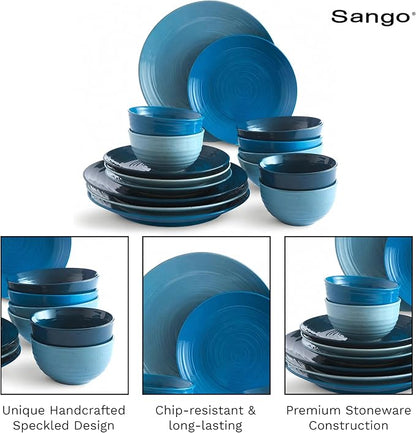 Sango Siterra Artist's Blend 16-Piece Stoneware Dinnerware Set – Service - Image 7