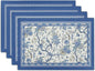 Giwawa 4PCs Chinoiserie Placemats Blue White Floral Birds Decorative Linen Table Mat 12"x18" Oriental Style Classic Flowers Heat Resistant Washable Place Mats for Kitchen Dining Party