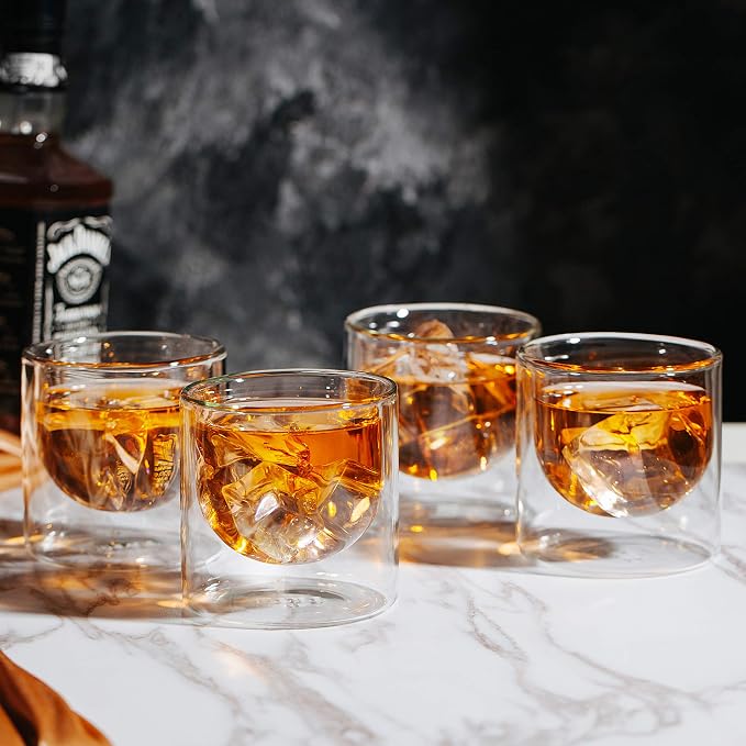 BTaT- Double Walled Drinking Glass, 4 Pack, 5 oz, Insulated Glass - Image 5