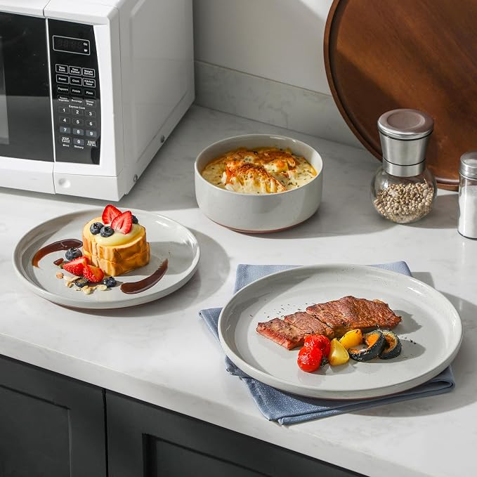 MALACASA Plates and Bowls Sets, 18 Pieces Modern Ceramic Dinnerware Set - Image 9