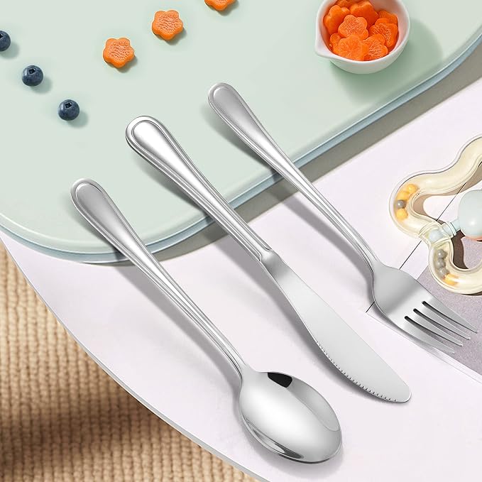 LIANYU 12-Piece Kids Silverware Set, Stainless Steel Toddler Utensils Set | - Image 6