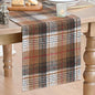 Artoid Mode Coffee Brown Farmhouse Plaid Retro Fall Table Runner, Thanksgiving by ArtoidMode
