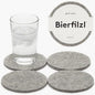 Graf Lantz - Bierfilzl Merino Wool Round Coasters Set of 4 - Granite (4" Circles) - Absorbs 30% of Weight - German Wool - Heat Resistant, Sustainable, & Reusable - Home Decor & Coffee Table Decor