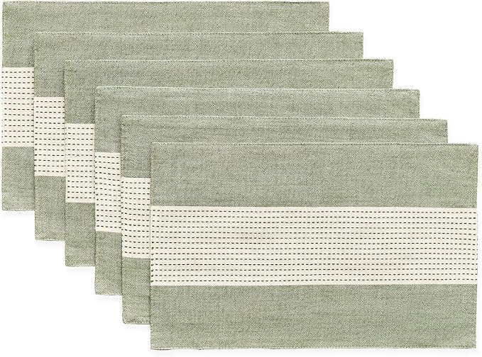 Wracra Linen Placemats, 12 x 18 Inch Set of 6 Placemats, Farmhouse Macrame by Wracra