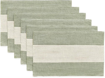 Wracra Linen Placemats, 12 x 18 Inch Set of 6 Placemats, Farmhouse Macrame by Wracra