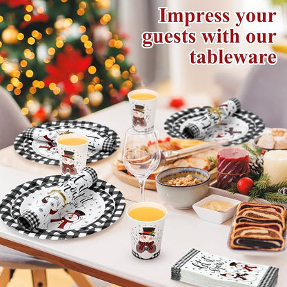 Funnymoom 250 Pcs Winter Snowman Party Decorations - Image 6