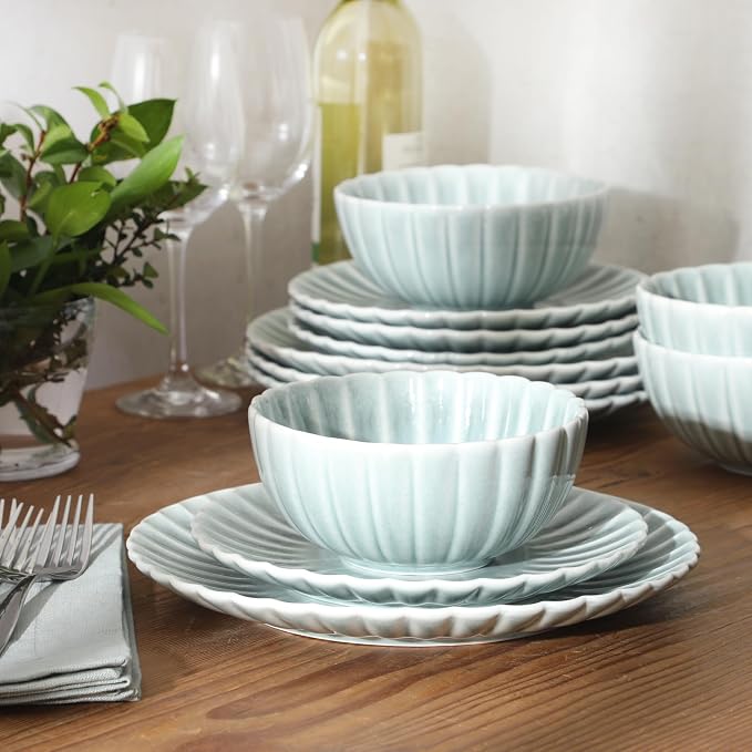 Gibson Elite Peach Orchard 12-Piece New Bone China Dinnerware Set Service - Image 6