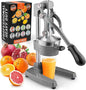 Zulay Kitchen Cast Iron Juicer - Easy-to-Clean Heavy-Duty Manual Juicer, Professional Citrus Juicer - Stainless Steel Lemon Squeezer - Manual Citrus Press & Orange Squeezer - Orange Juicer (Gray)