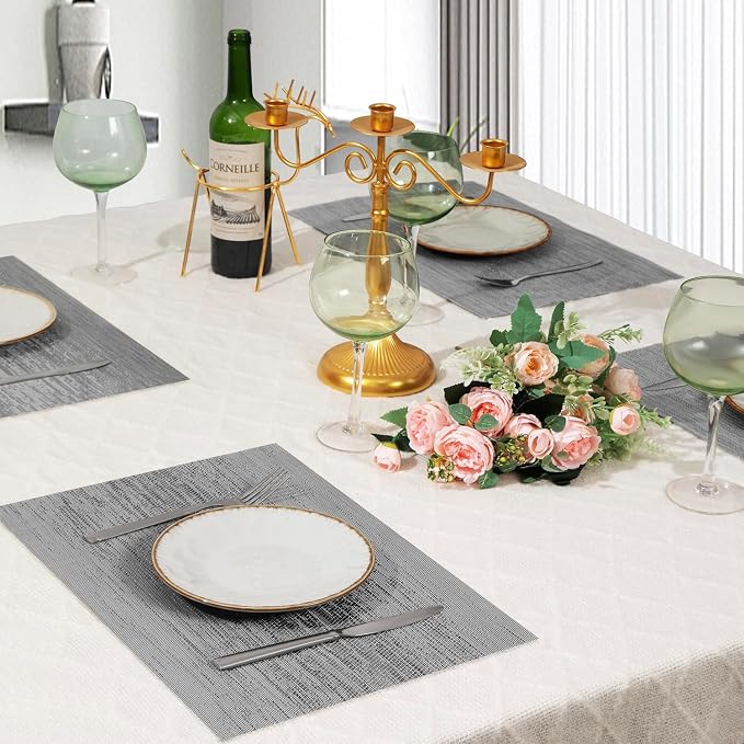 Leetaltree Grey Placemats, Heat Resistant Non-Slip Place mats - Image 3