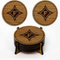 LazerEdge Furman University Wooden Coaster Set - Cherry Wood - Officially Licensed Product - 4-Pack