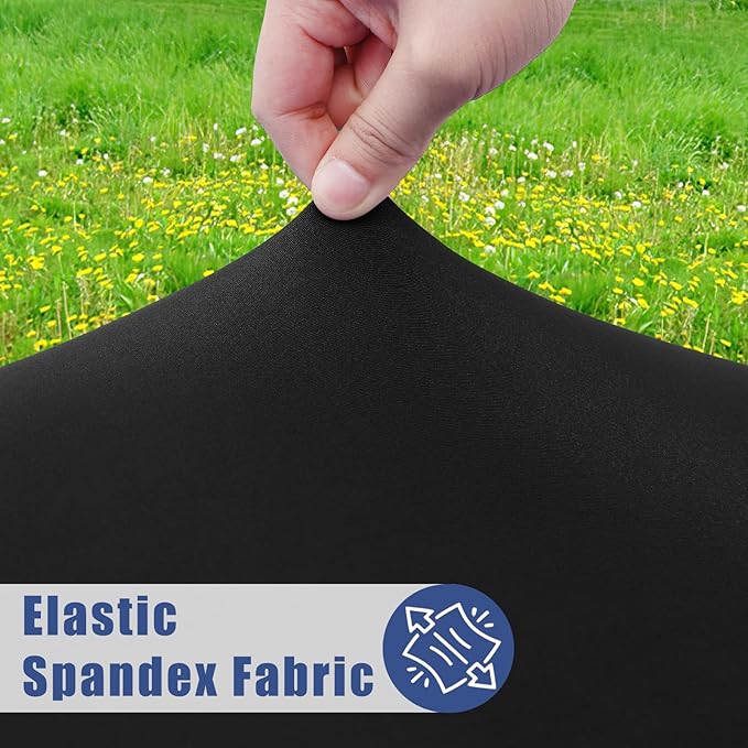 Round Spandex Tablecloth 2 Pack, Elastic Fitted Waterproof Tablecloths for 57"-68" Tables, Stretch Washable Picnic Table Cover for Camping, Dining, Indoor and Outdoor, Black