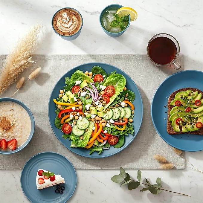 40-Piece Wheat Straw Dinnerware Sets, Unbreakable Dishes Set - Image 4