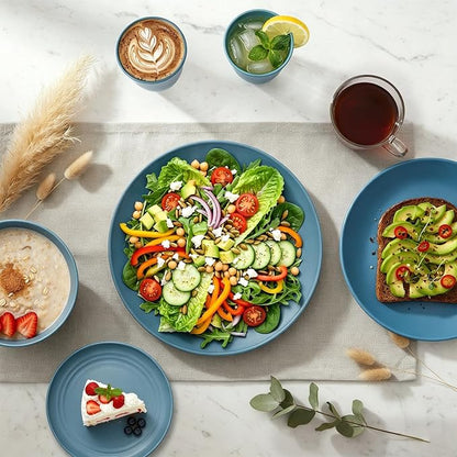 40-Piece Wheat Straw Dinnerware Sets, Unbreakable Dishes Set - Image 4