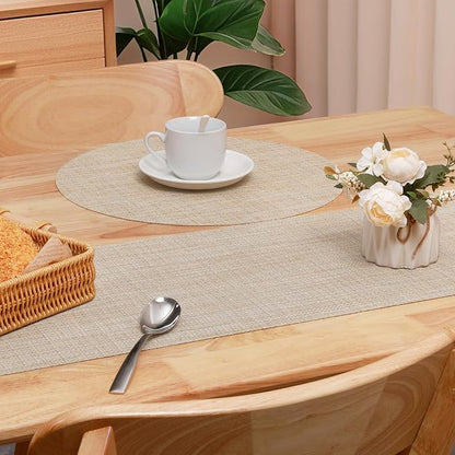 Table Runner 72 Inches Long, Vinyl Woven Heatproof Table Runners | Washable - Image 4