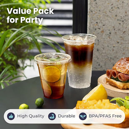 Fit Meal Prep 100 Pack 16 oz Plastic Iced Coffee Cups - Image 4